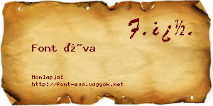 Font Éva névjegykártya